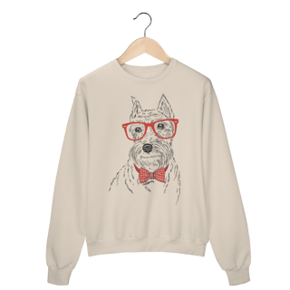 Moletom Blusão Schnauzer de Óculos e Gravatinha