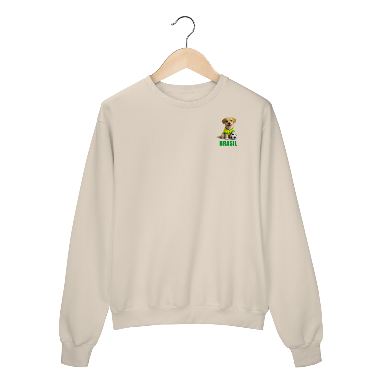 Nome do produto: Moletom Blusão Brasil Cachorrinho Futebol
