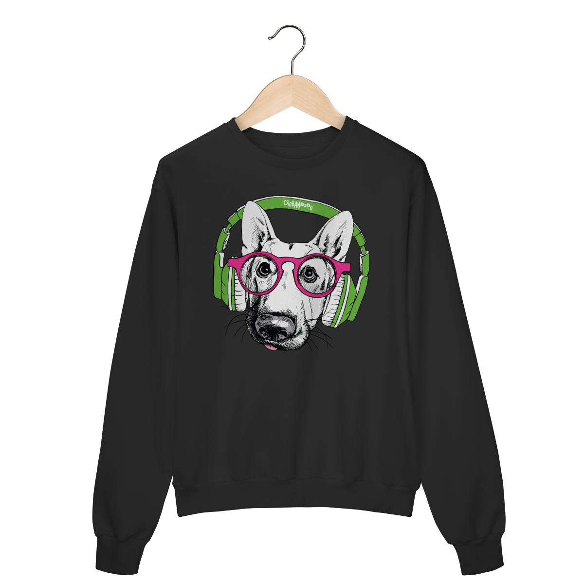 Moletom Blusão Pastor Alemão de Óculos e Fone de Ouvido