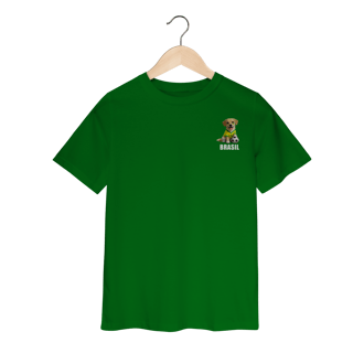 Camiseta Infantil Brasil Cachorrinho Futebol
