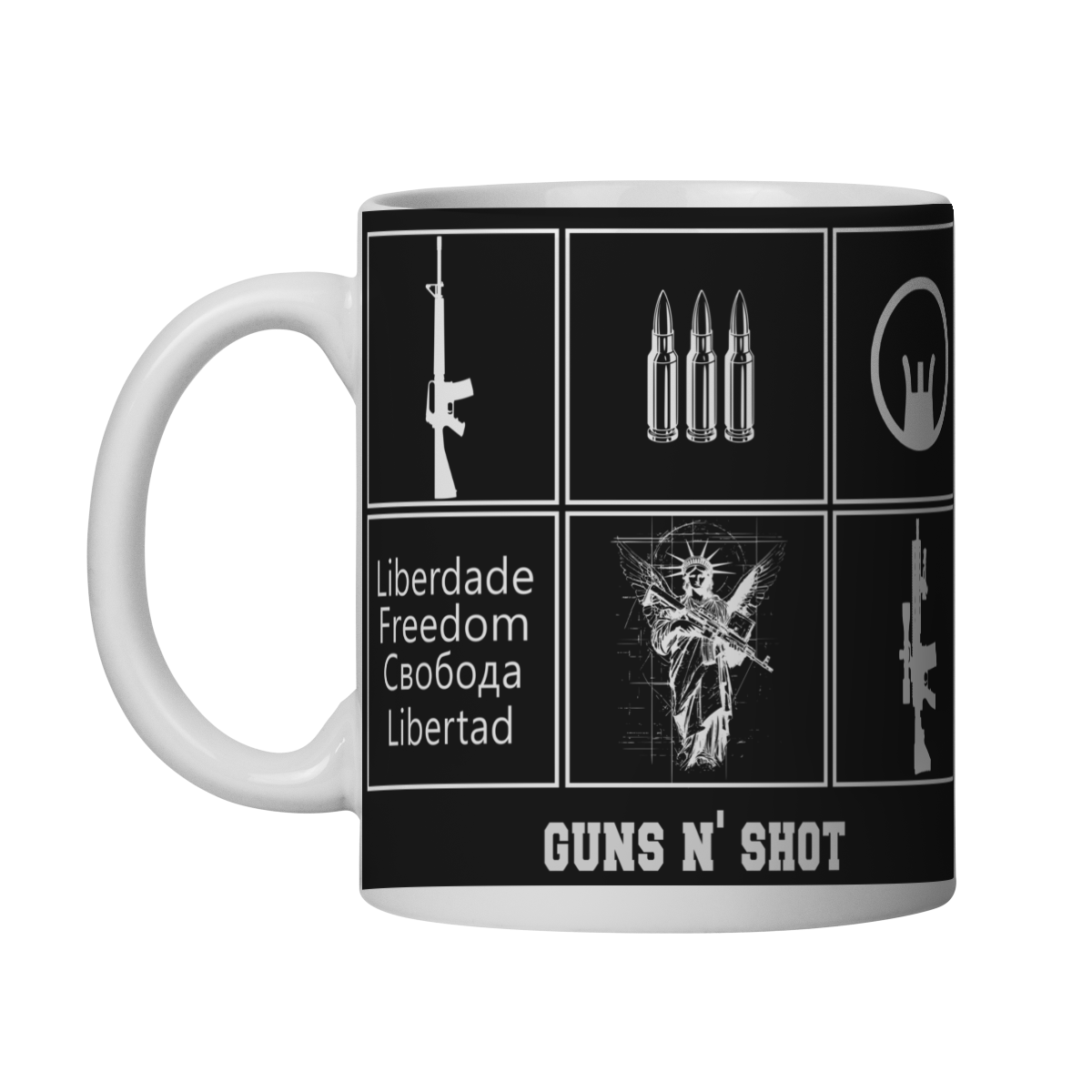 Caneca Symbols of Freedom Guns N' Shot Tiro Esportivo