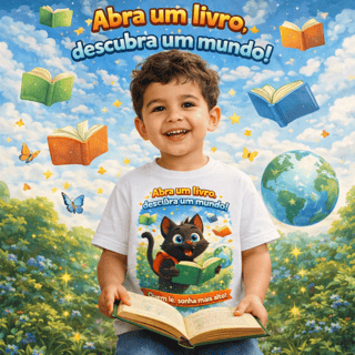 Camiseta Infantil Abra um Livro
