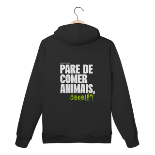 Moletom Pare de comer animais estampa costas [Apoio ao Vegetarirango]