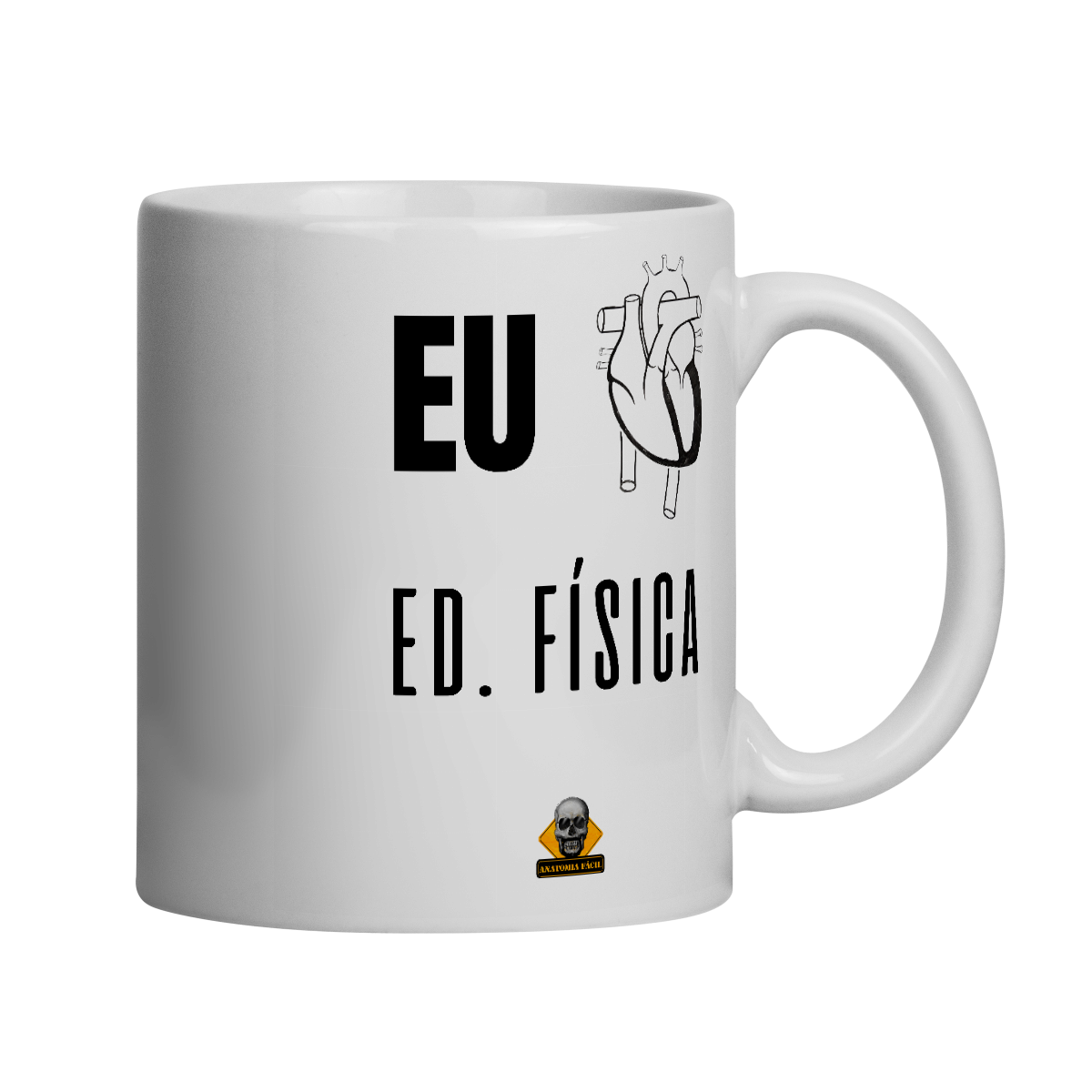 Nome do produto: Caneca Eu <3 Ed. Física esquerdo