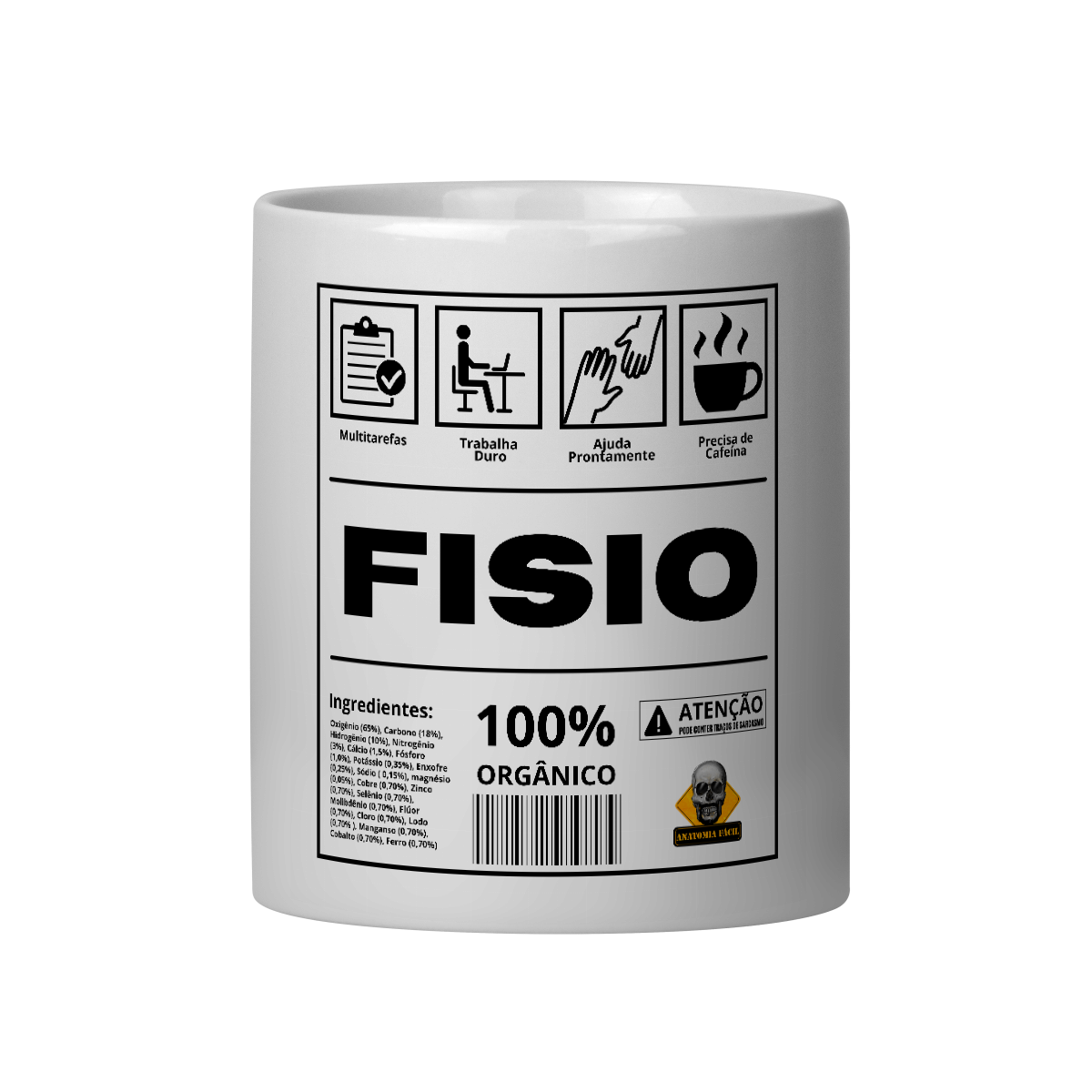 Nome do produto: Caneca Etiqueta Fisio