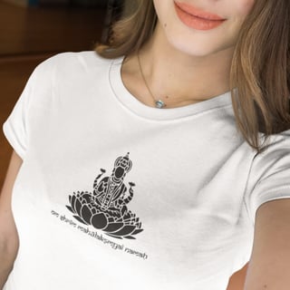 Camiseta de Yoga – Lakshmi Shakti Prosperidade Divina Baby Long