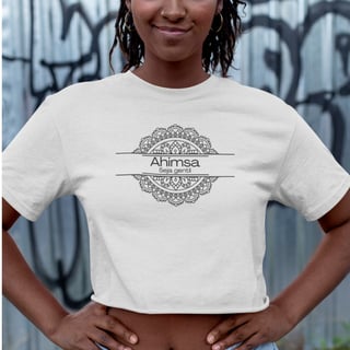 Camiseta Yoga Cropped Ahimsa – Seja Gentil