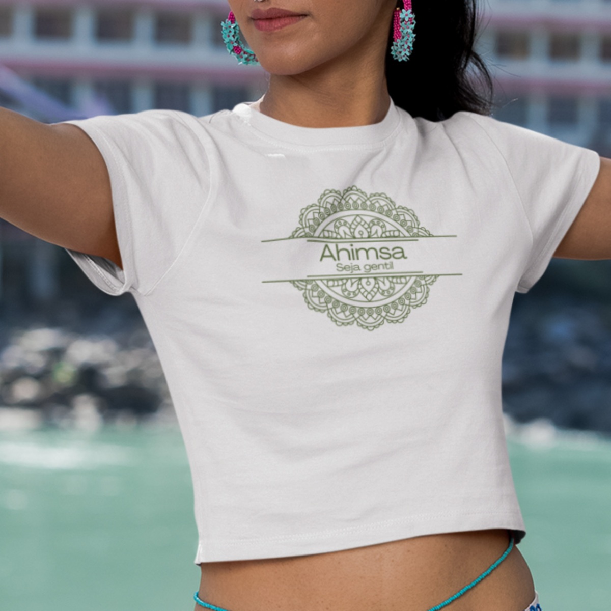 Camiseta Yoga Cropped Ahimsa – Seja Gentil