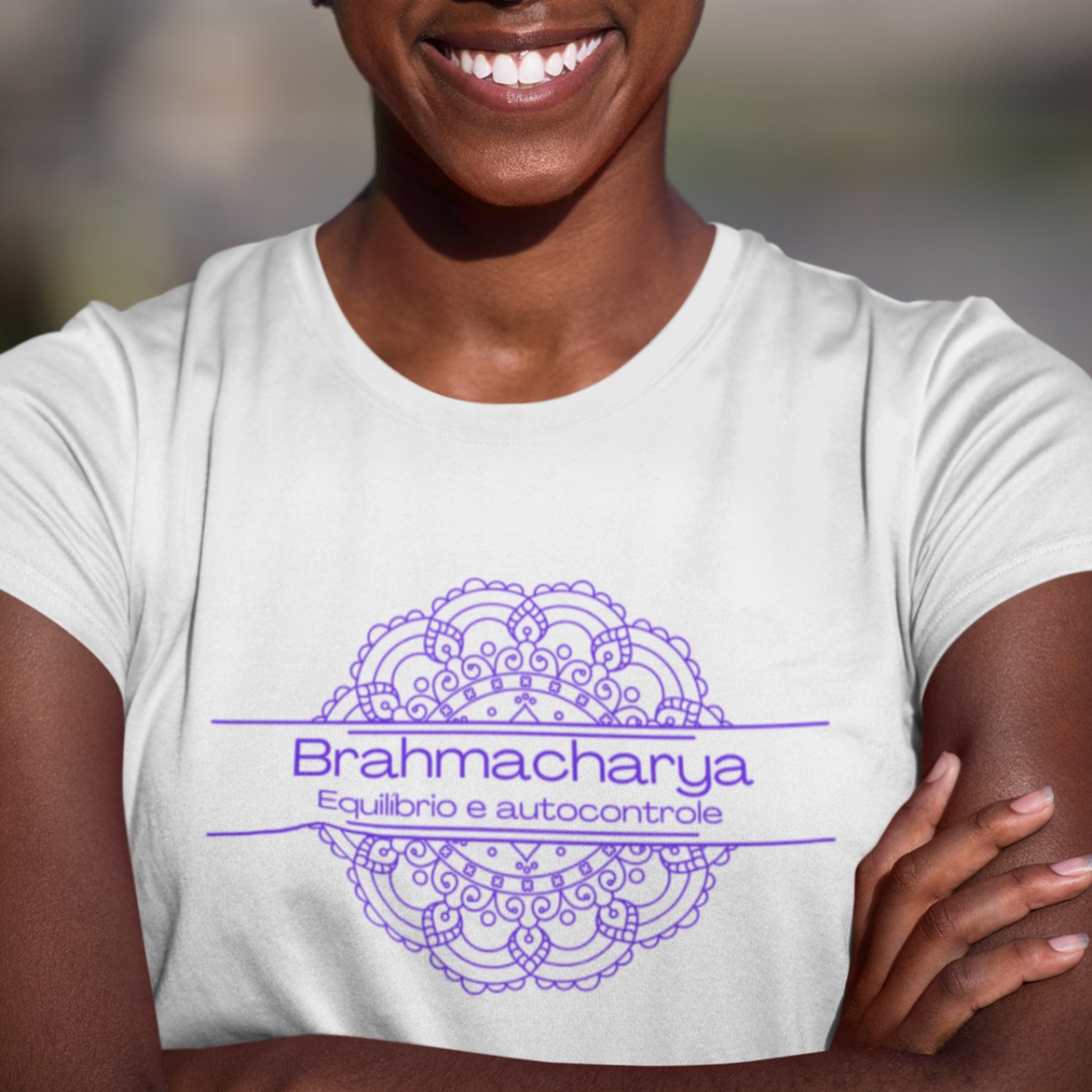 Camiseta Yoga Babylong Brahmacharya, Foque no Essencial