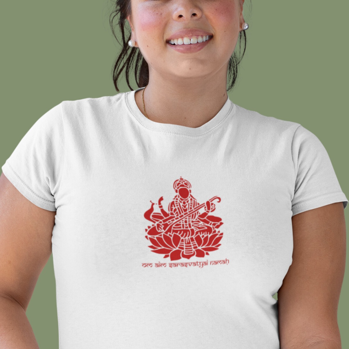 Camiseta de Yoga - Saraswati Navaratri Shakti Plus Size