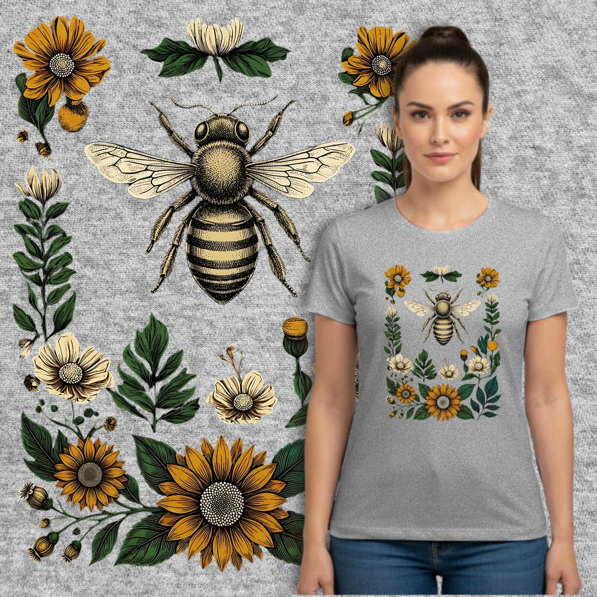 Nome do produto: Abelha e Flores