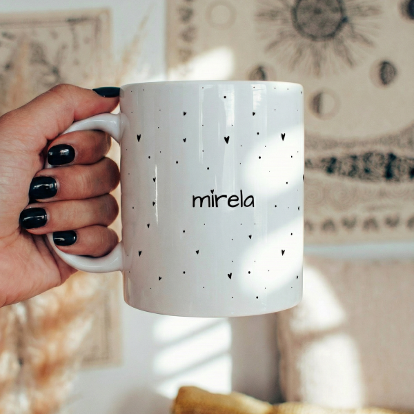 Caneca Personalizada Nome Corações