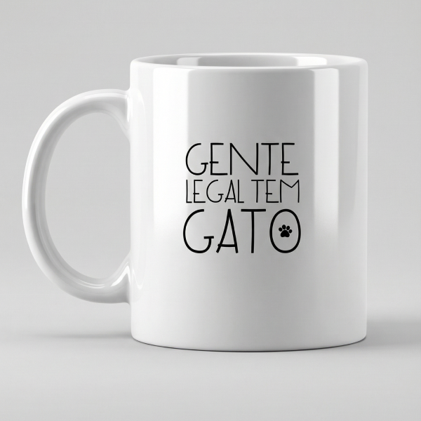 Caneca gente legal tem gato