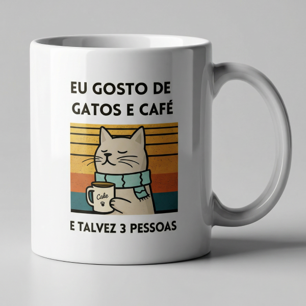 Caneca eu gosto de café e gatos