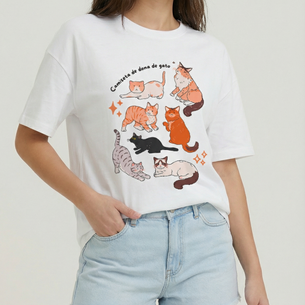 Camiseta de dona de gato