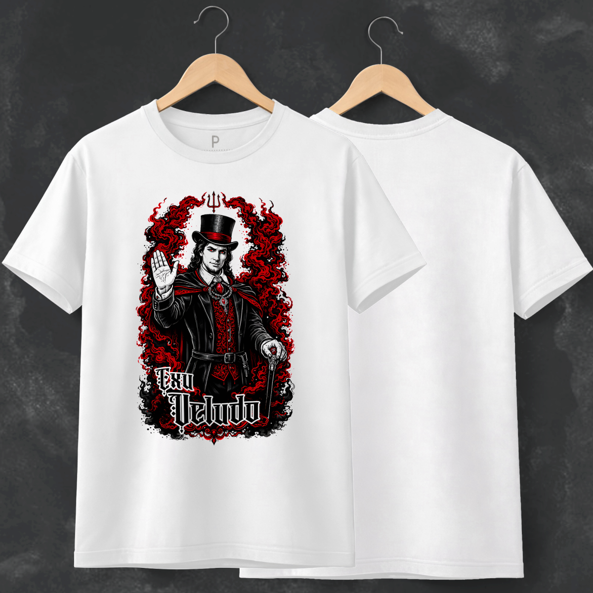 Camiseta Exu Veludo - Branca