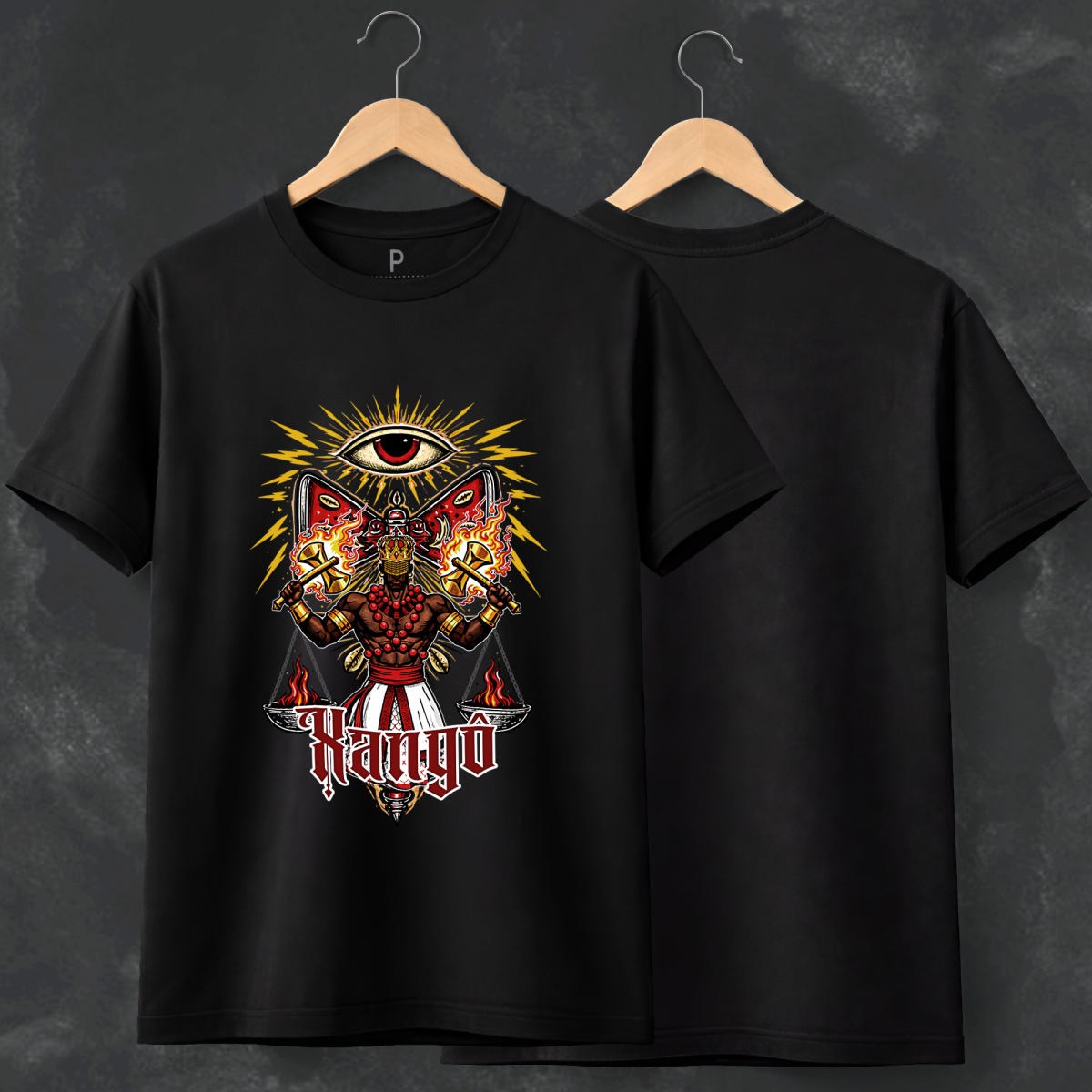 Camiseta Justiça de Xangô - Cores Escuras