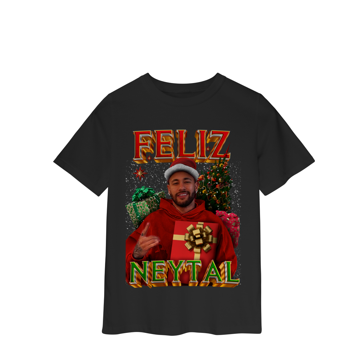 Nome do produto: Camiseta Infantil Preta Feliz Neytal