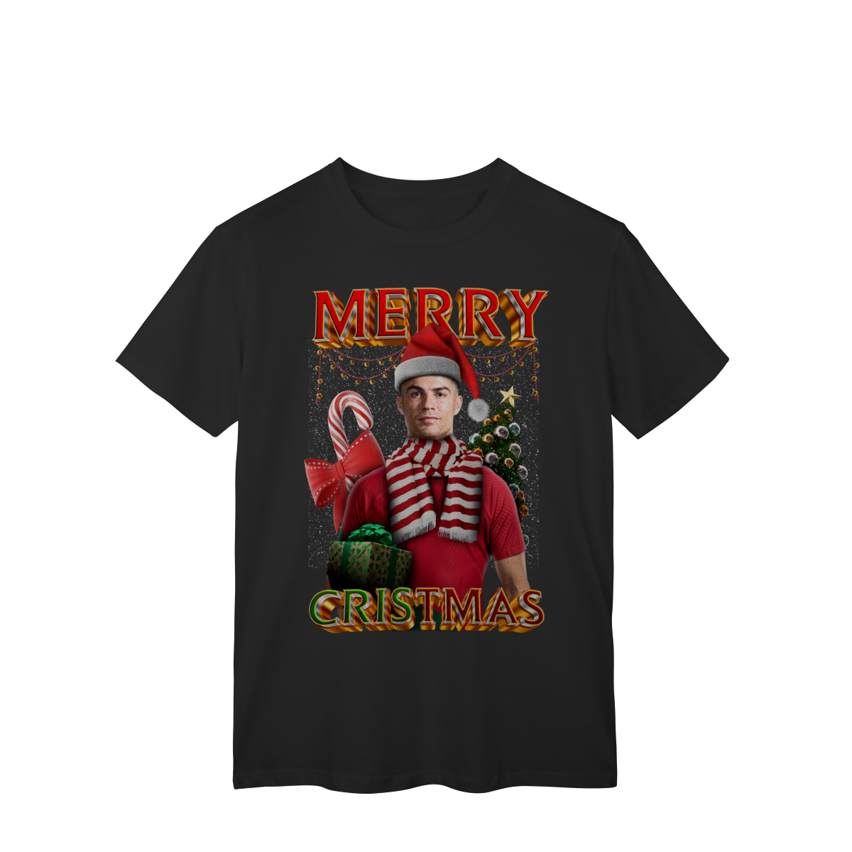 Nome do produto: Camiseta Preta Merry Cristmas