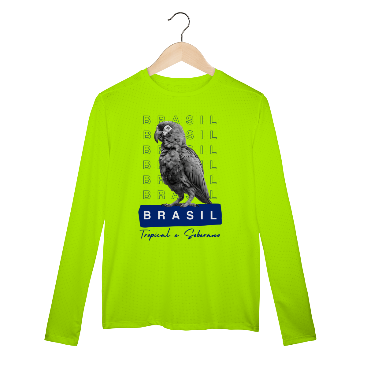 Dry UV manga longa BRASIL Tropical e Soberano - PAPAGAIO