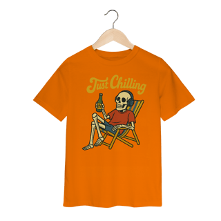 Camiseta Infantil Caveira Just Chilling - Modelo 1