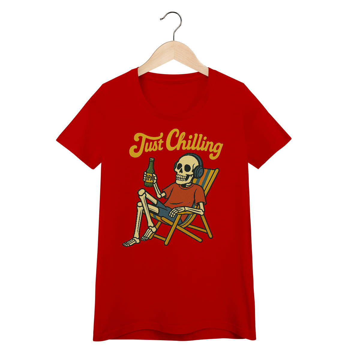 Baby Look Caveira Just Chilling - Modelo 1