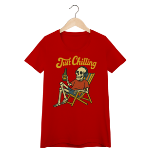 Baby Look Caveira Just Chilling - Modelo 1