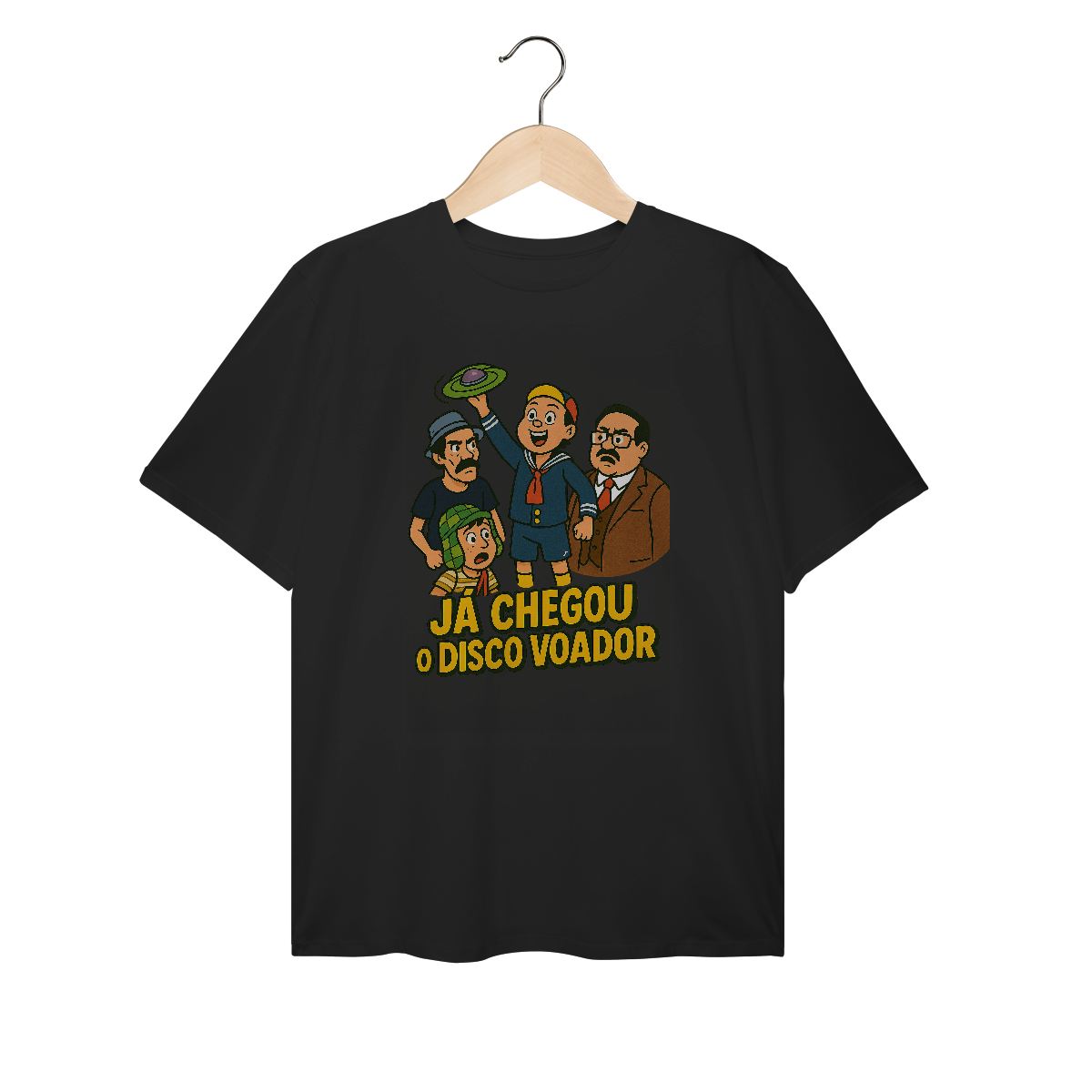 Camiseta Plus Size Chaves Modelo 1 - Já Chegou o Disco Voador