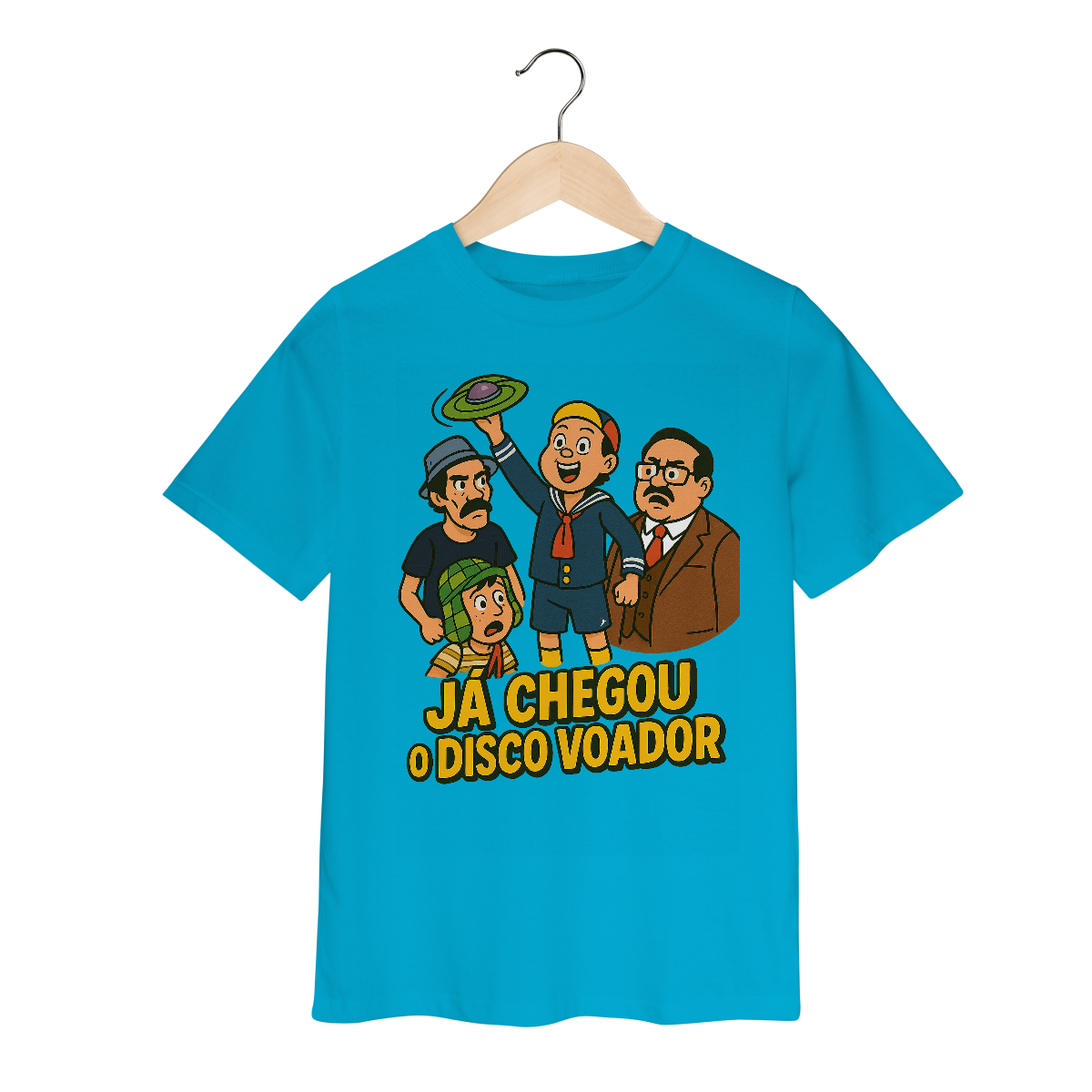 Camiseta Infantil Chaves Modelo 1 - Já Chegou o Disco Voador