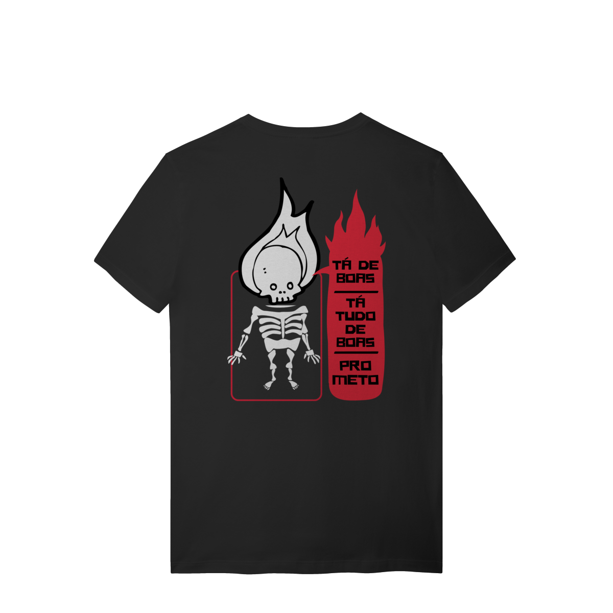 Camiseta de Algodão Estampada - Estampa Esqueleto