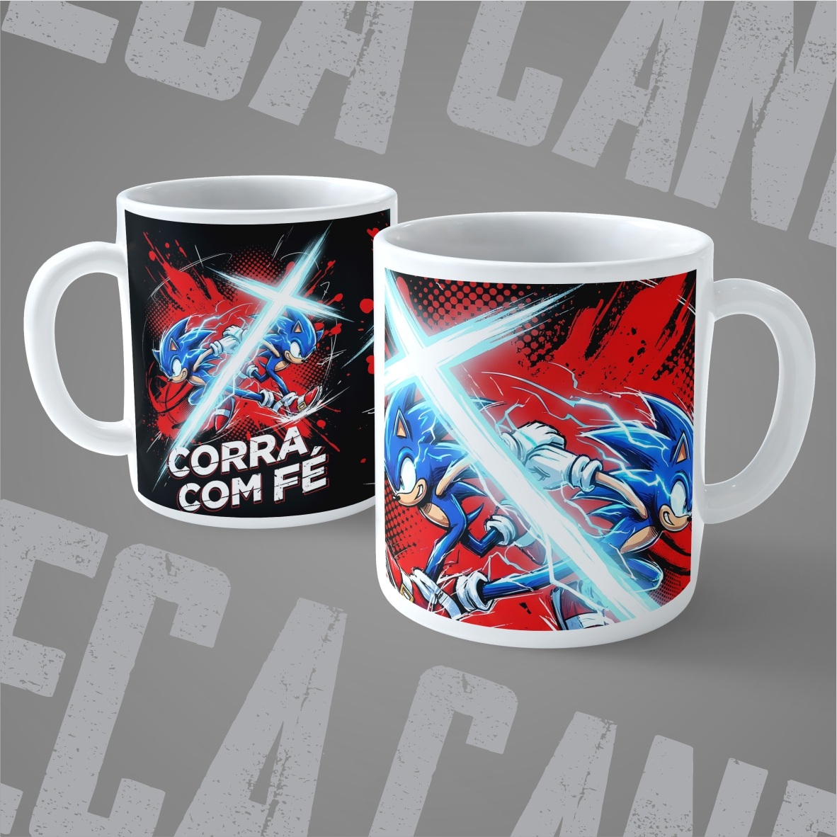 Caneca Corra com Fé: Velocidade e Propósito