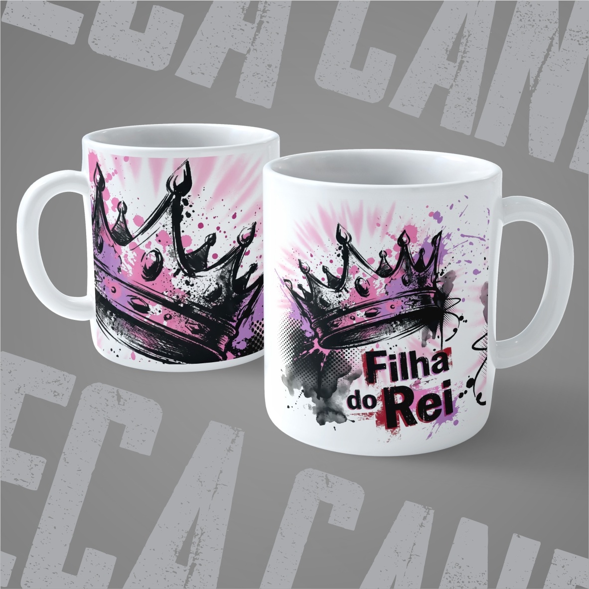 Caneca Filha do Rei: Identidade em Traços