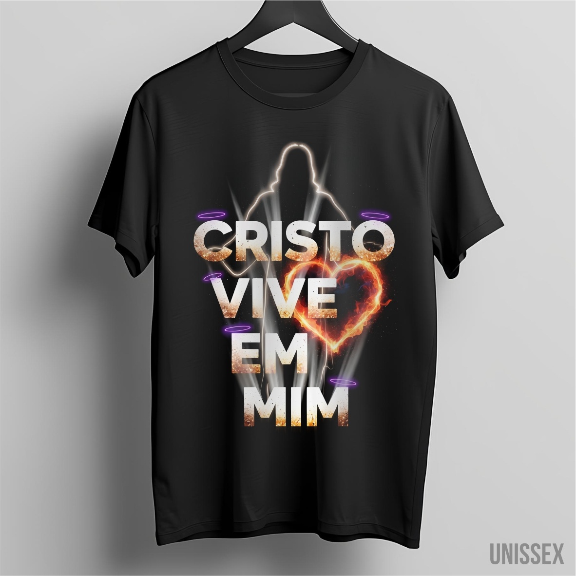 Camiseta Cristo Vive - Fogo e Glória (Unissex)