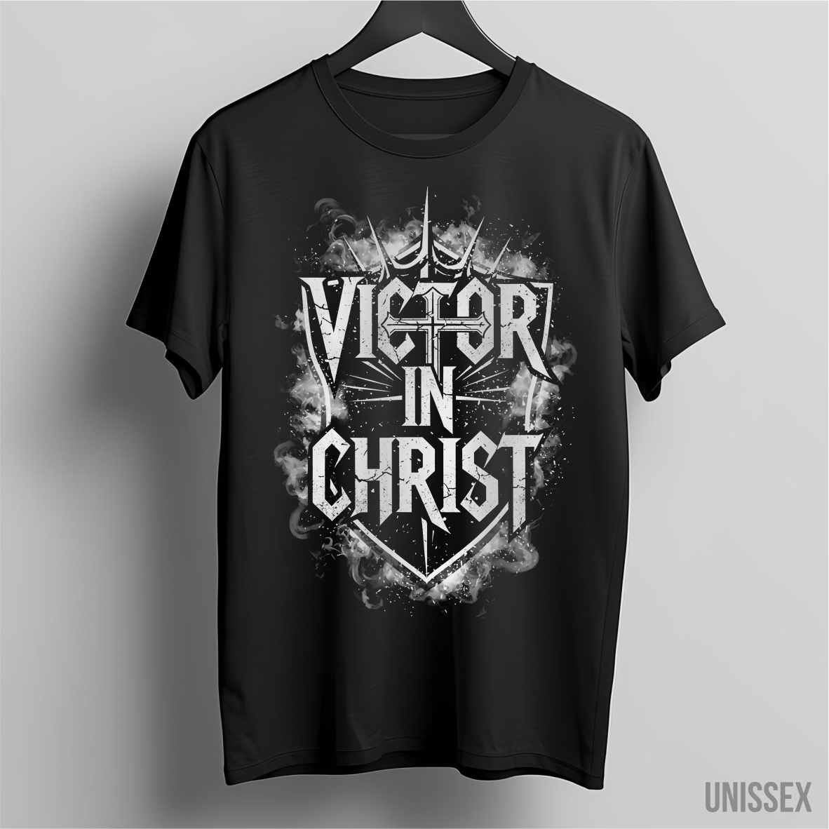 Camiseta Victor in Christ: O Escudo da Vitória