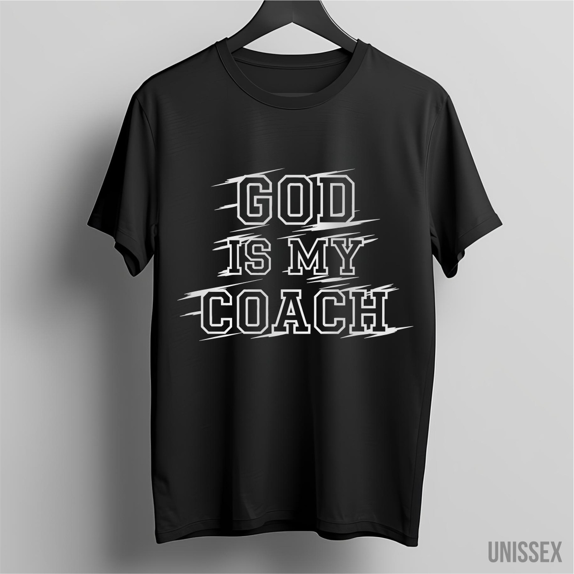 Camiseta - God is my Coach Black