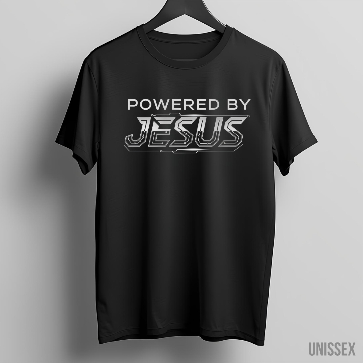 Camiseta Powered by Jesus: Conexão Suprema