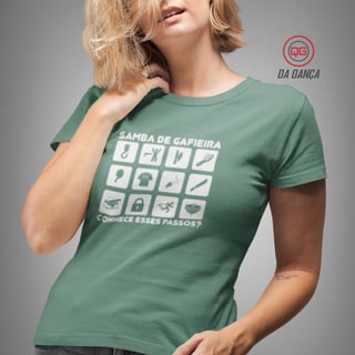 Camiseta de Dança Feminina - Passos de Samba (estonada)