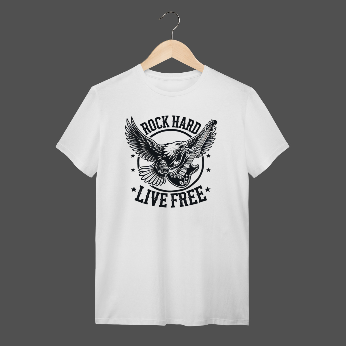 Camiseta Quality | Rock Hard - Live Free