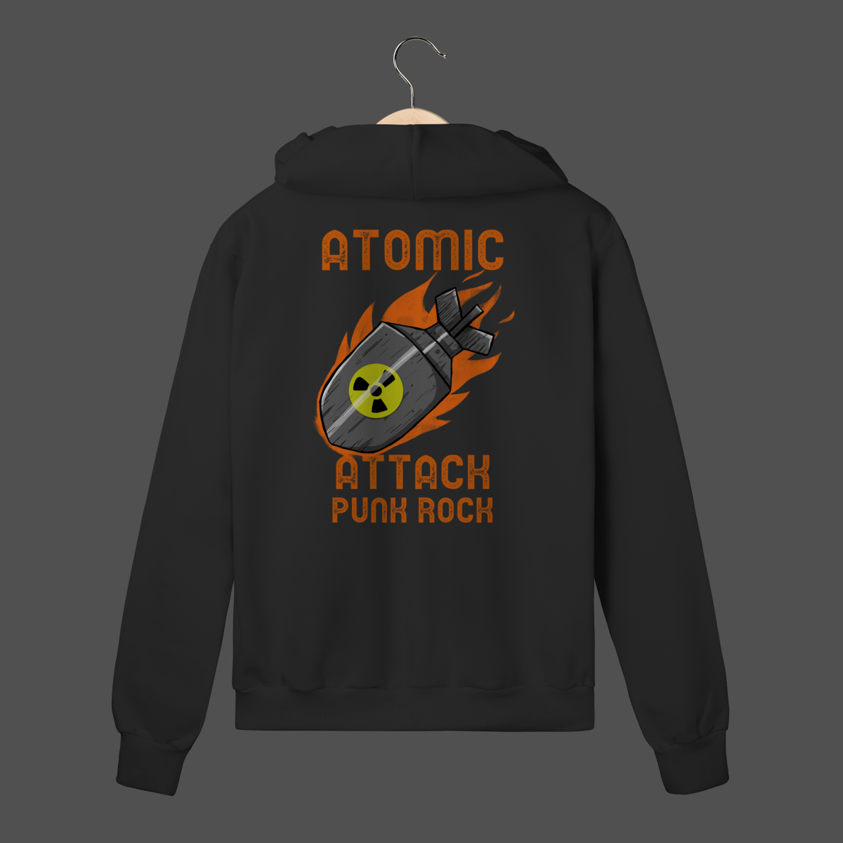 Nome do produto: Moletom C/ Zíper Prime | Atomic Attack - Punk Rock