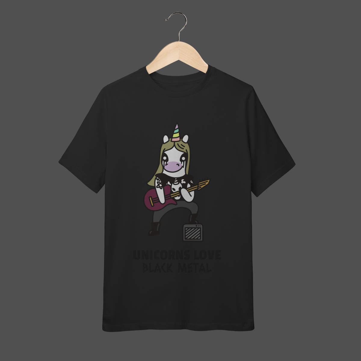 Camiseta Infantil (10 a 14) | Unicorns Love Black Metal