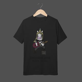 Camiseta Infantil (10 a 14) | Unicorns Love Black Metal
