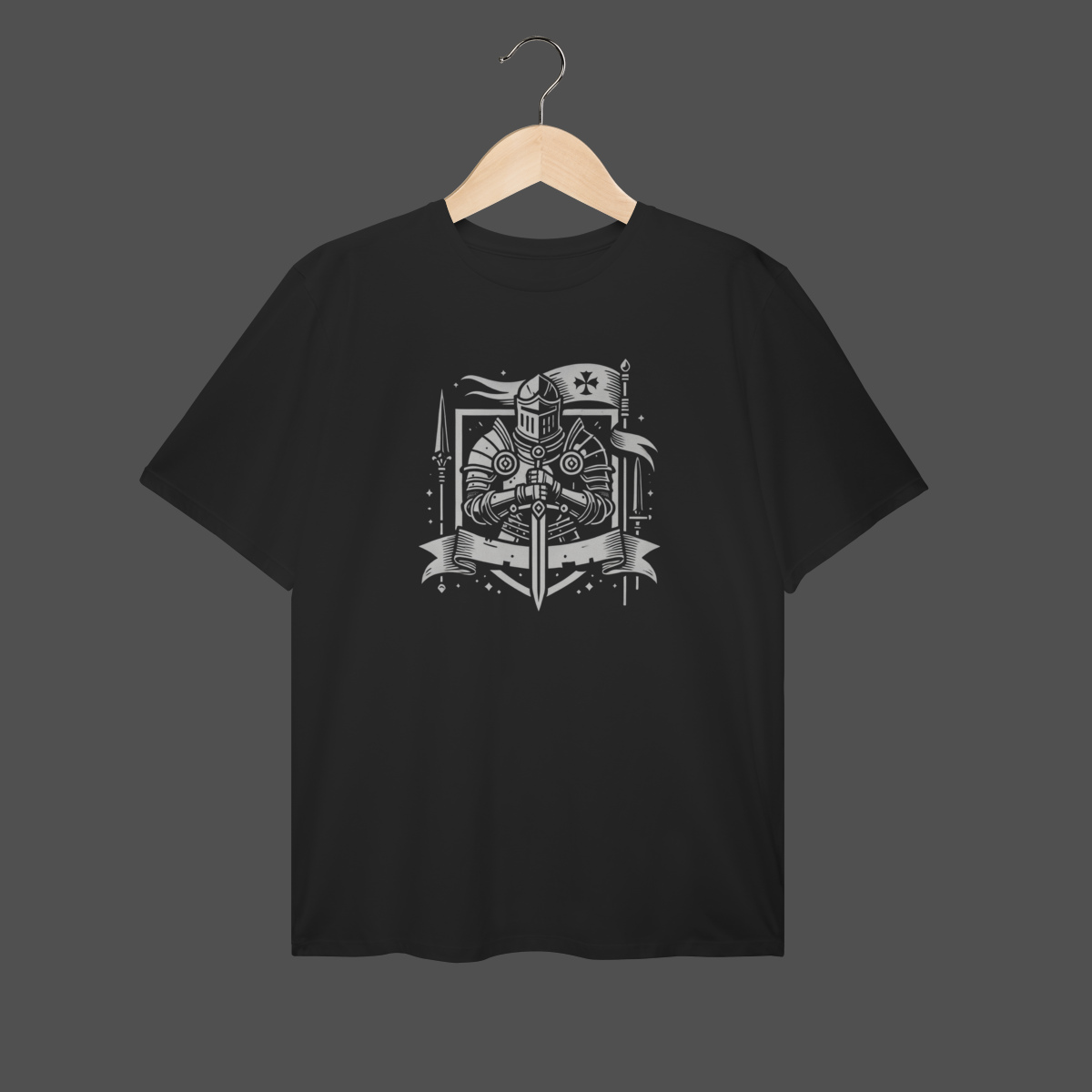 Nome do produto: Camiseta Plus Size | Cavaleiro