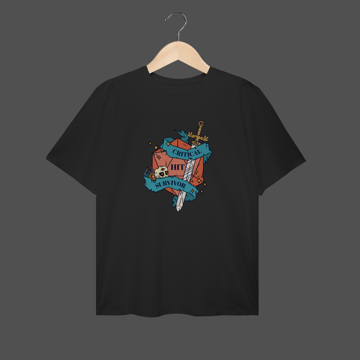 Nome do produto: Camiseta Plus Size | Critical Hit Survivor