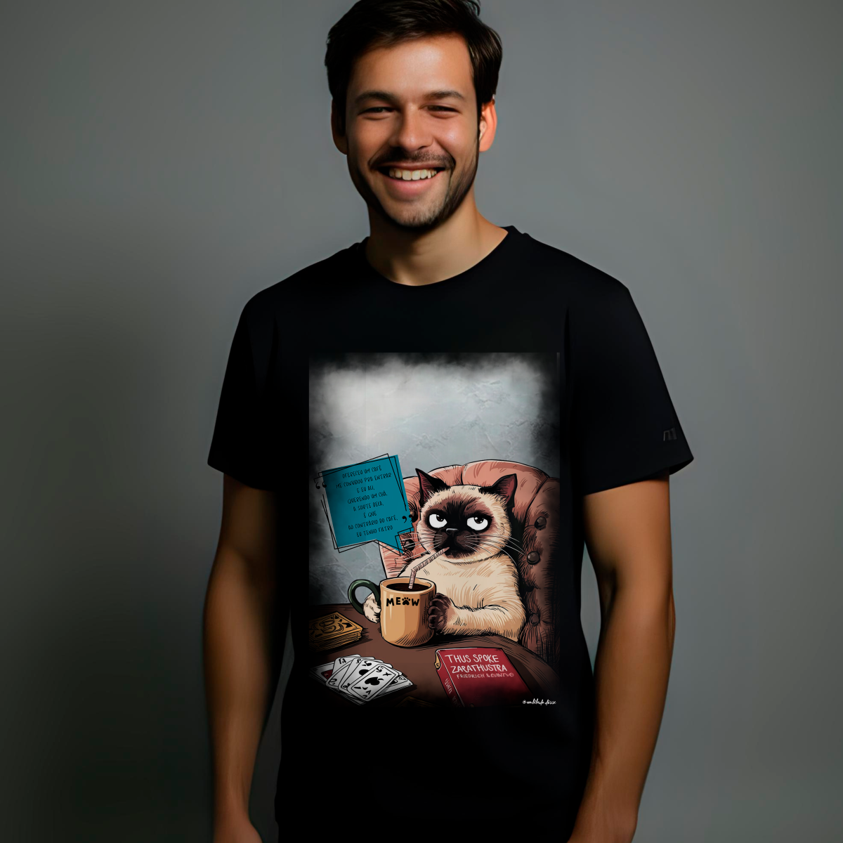 Nome do produto: Camiseta – Meow, logo existo