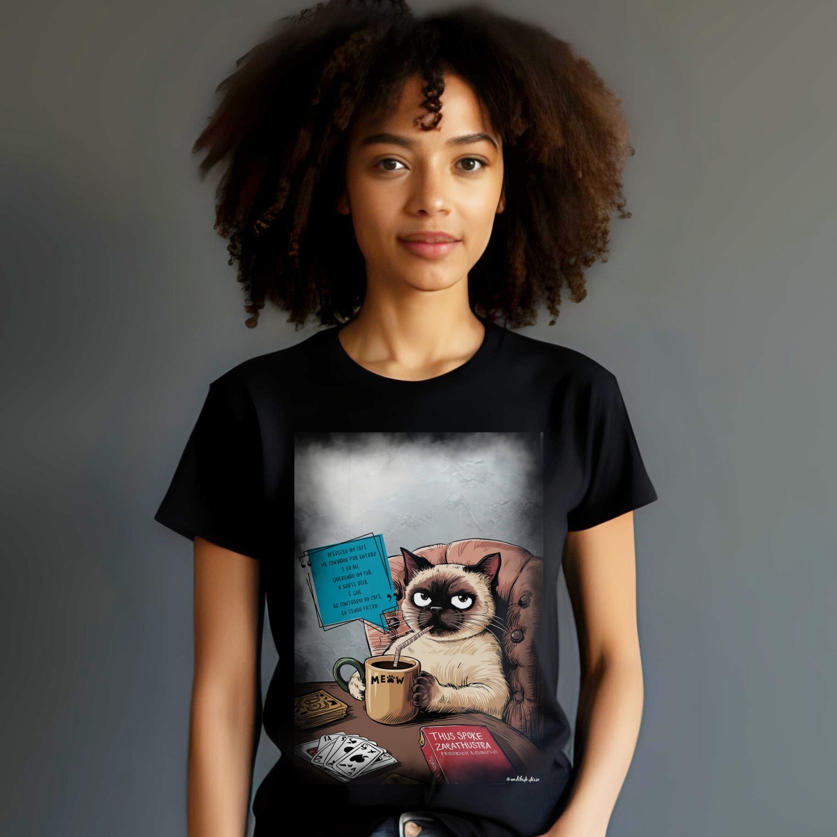 Nome do produto: Camiseta – Meow, logo existo