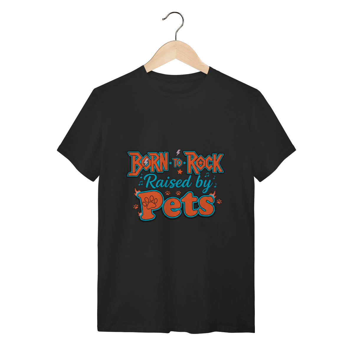 Camiseta Born to Rock – Pets Rock | Algodão Premium com Estampa Tipográfica | Petizito