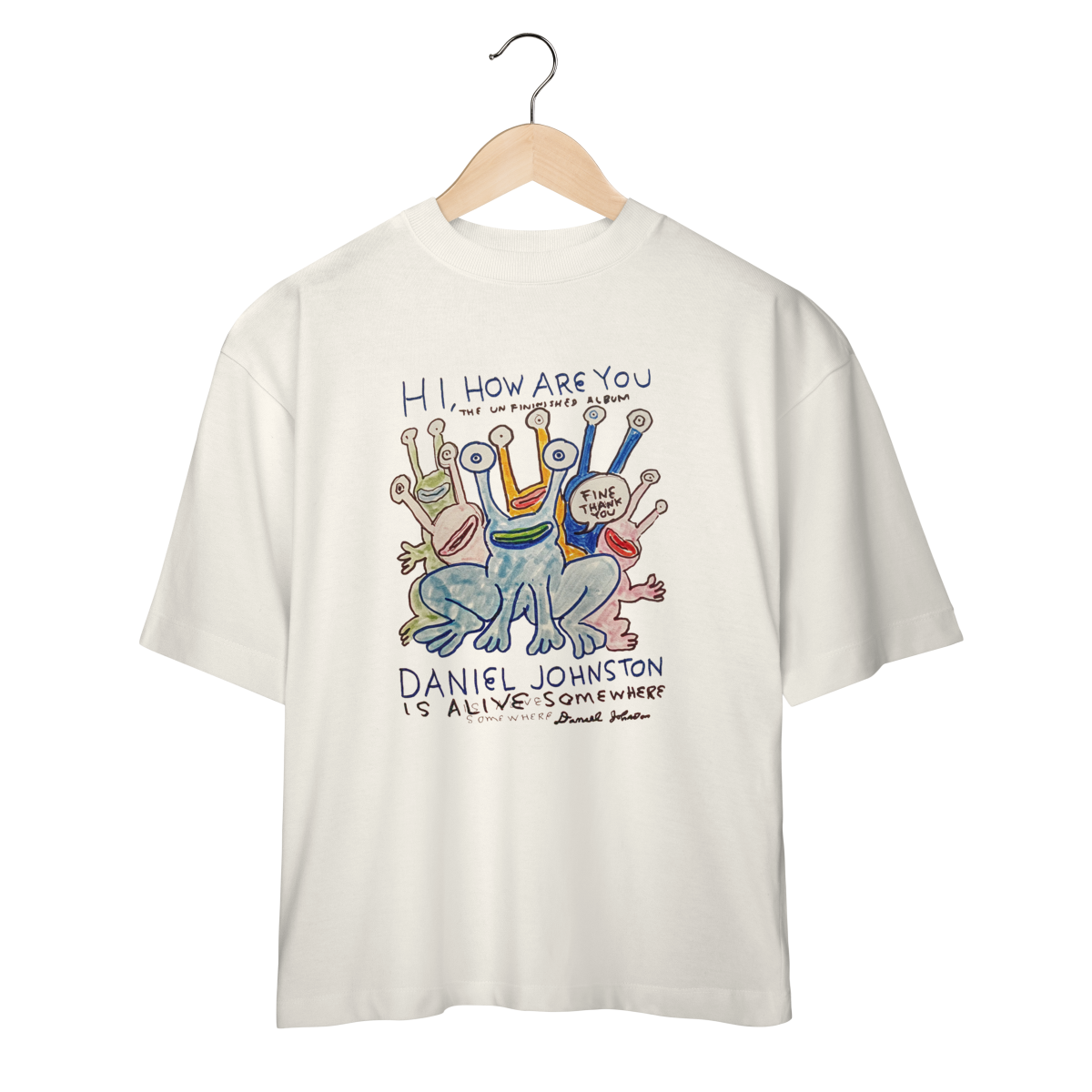 Camiseta Oversized Daniel Johnston is Alive Somewhere