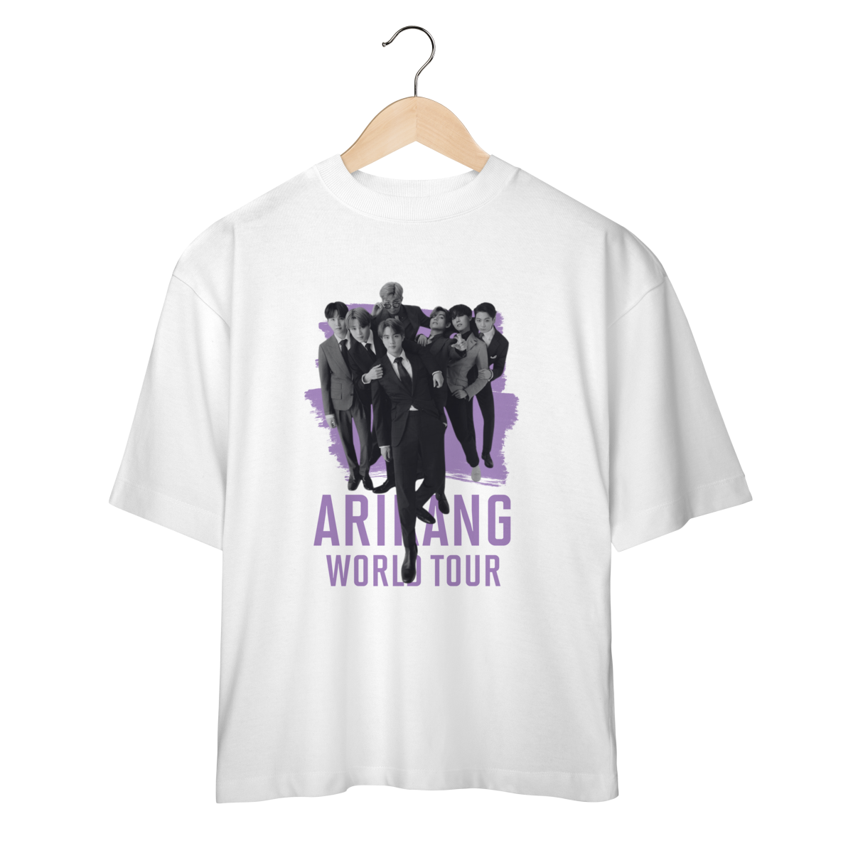 Camiseta Oversized BTS Arirang World Tour Roxo