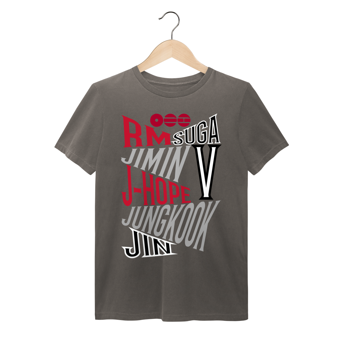 Camiseta Estonada BTS Nomes Logo