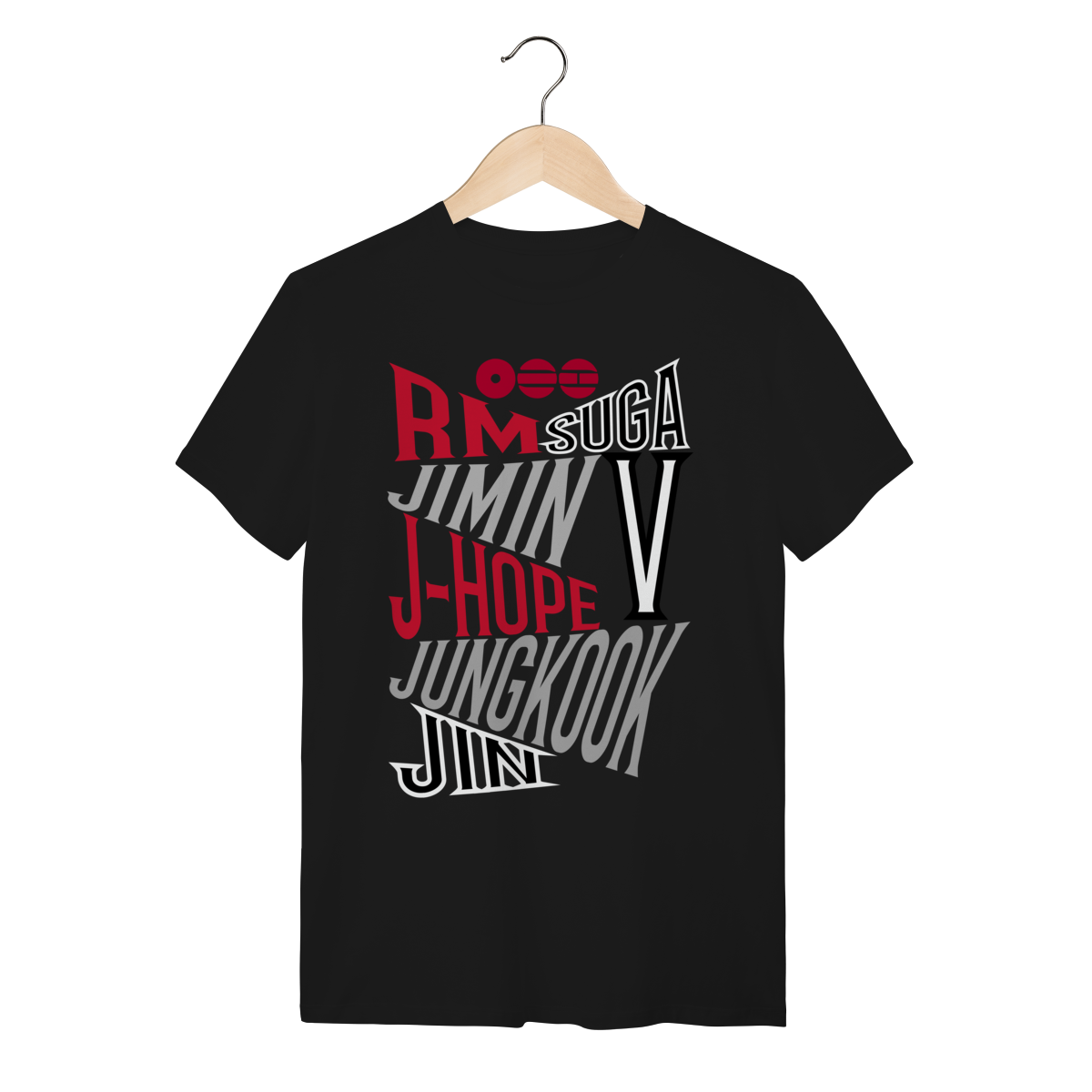 Camiseta BTS Nomes Logo